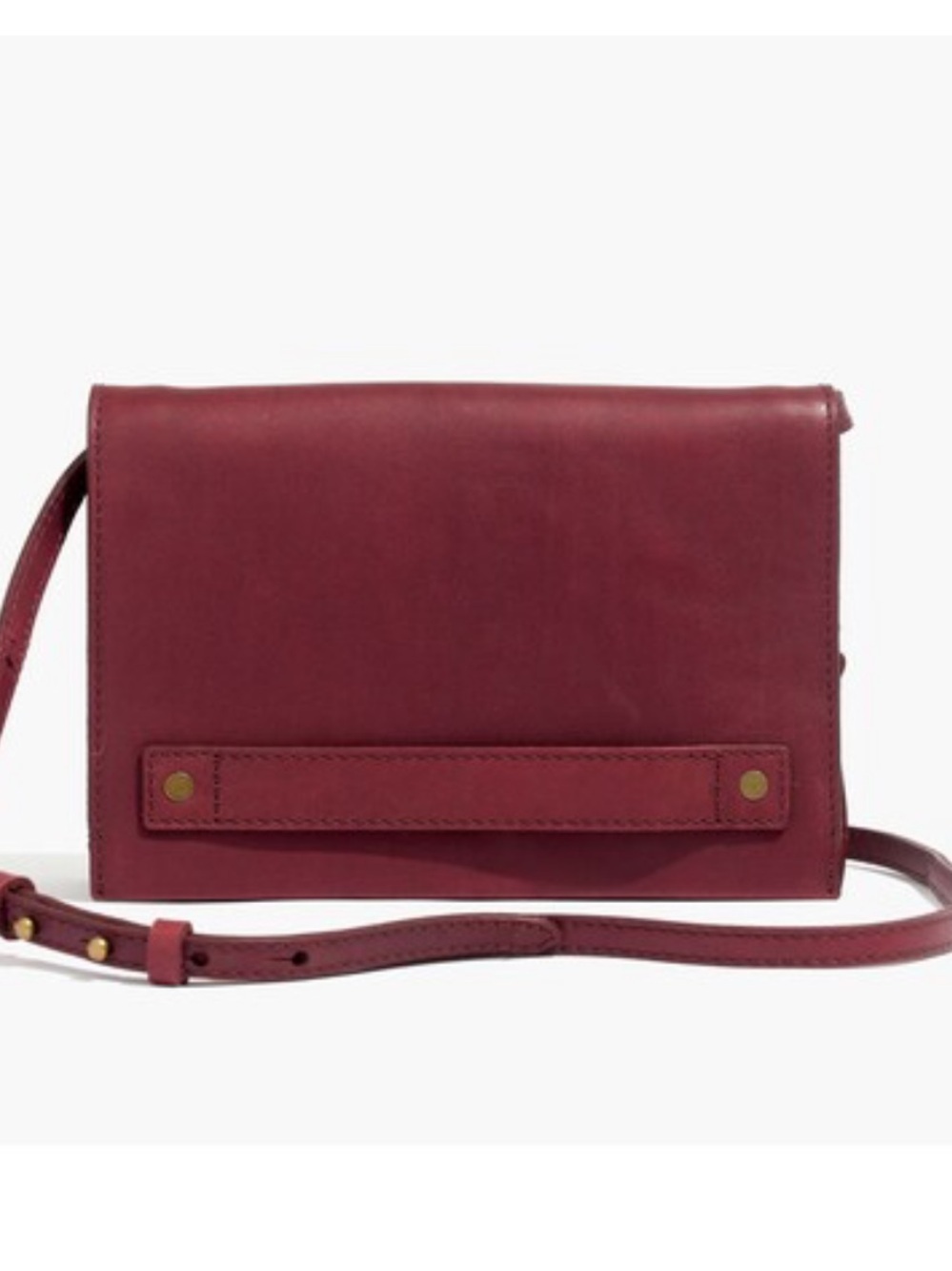 MADEWELL The Morgan Crossbody Bag, NWOT, burgundy wine Leather